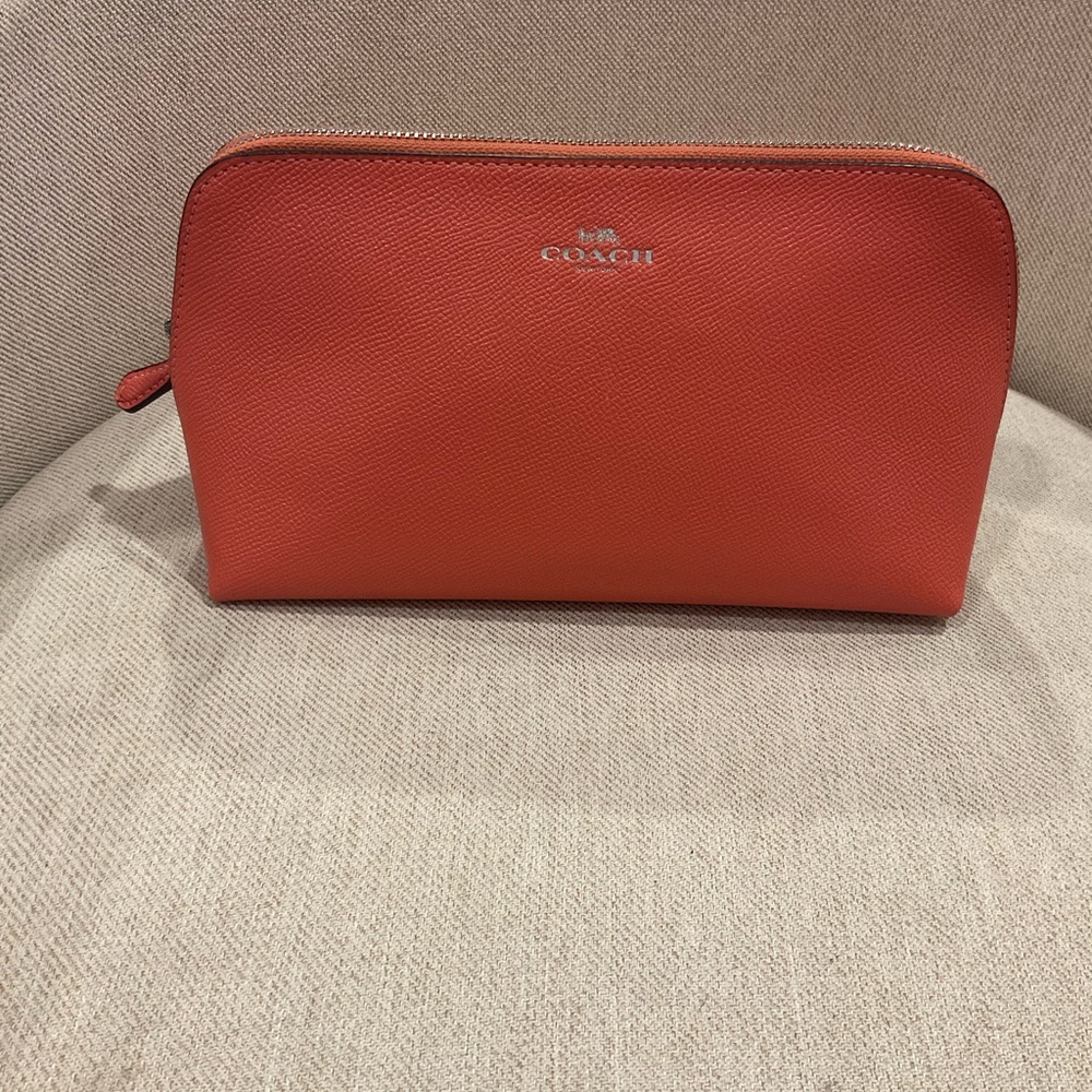 Coach Coral Leather Zip Pouch